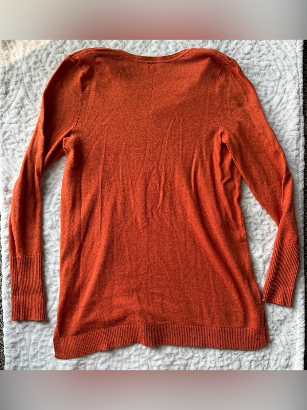 J.Jill Burnt Orange V-Neck Lightweight Knit Sweater Women’s Small Long Sleeve - Picture 8 of 8
